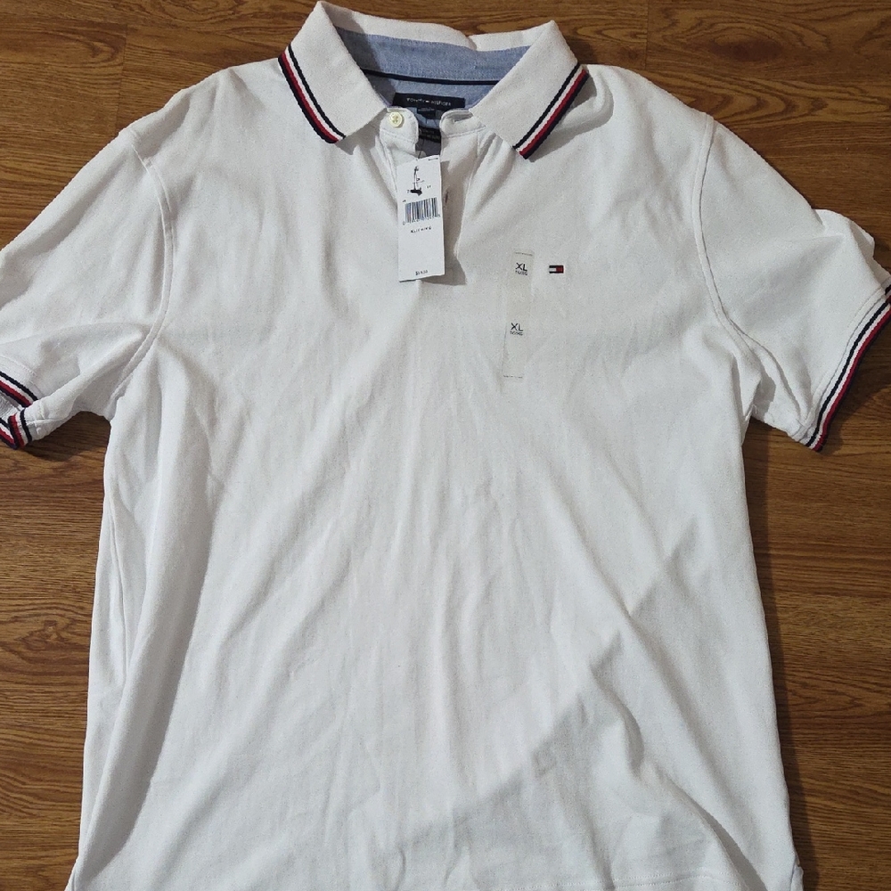 Men's Tommy Hilfiger White Polo Shirt, NWT, Size XL